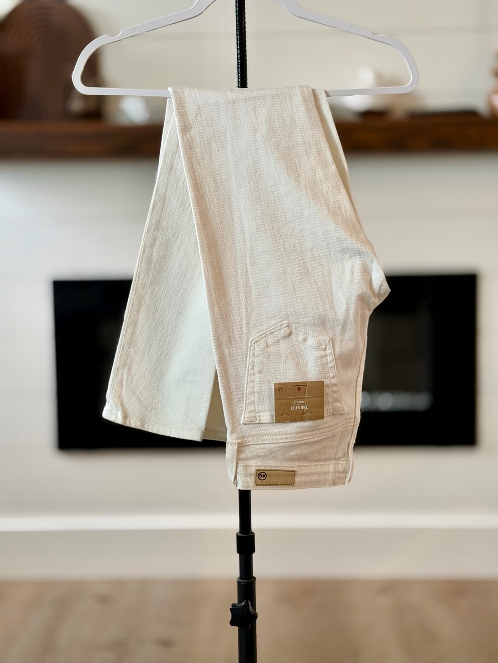 Ag Adriano Goldschmied Straight Leg White Jeans